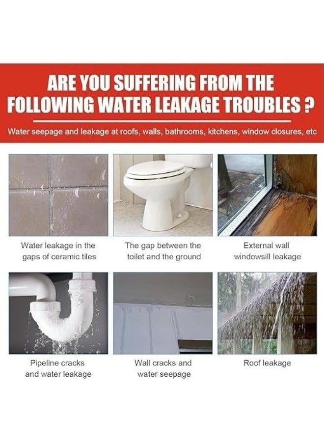 لاصق مقاوم للماء لسد الشقوق 300 غرام - غراء شفاف متعدد الأغراض مع فرشاة لملء الشقوق والوصلات والفجوات في الجدران والأسقف والبلاط والمناطق المعرضة للرطوبة - Image 5